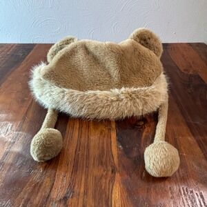 Sincerely Jules Womens Faux Fur Bear Ear Trapper Hat Tan Pom Pom One Size OS